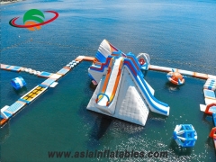 Inflatable giant round slide aqua park giant slide air tight