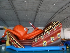 Felfújható kraken kalózhajó játszótér