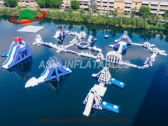 Stílusos Felnőtt Sport Aqua Water Fun Park Játék, Felfújható Úszó Aqua Park Tóhoz