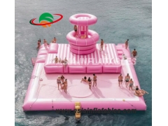 Custom Giant Inflatable Water Park Floating Island Platform